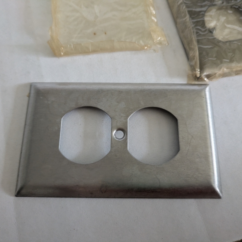 Vintage Silver Tone Outlet Cover - Matching Set of 2